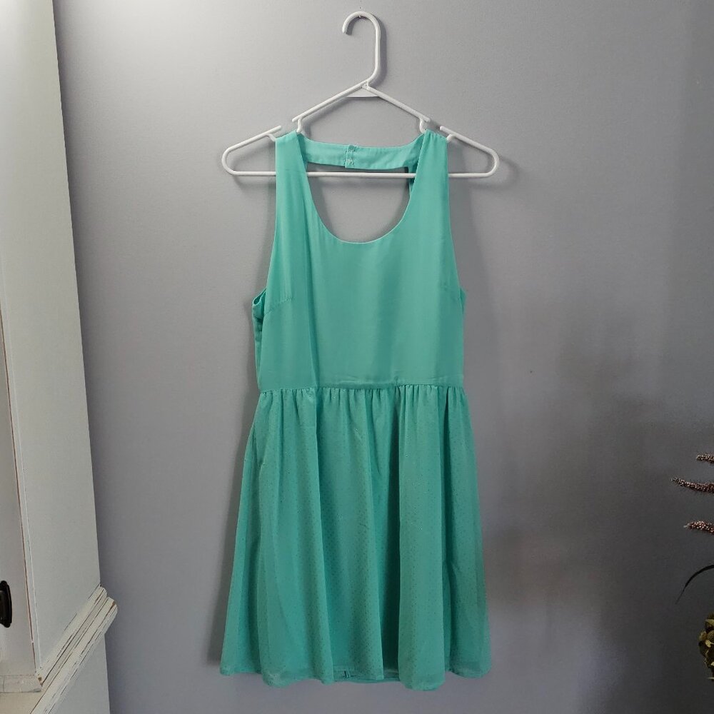 Mint Dress with Silver Accents